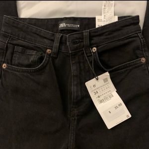 Zara Mid-rise cropped flare jeans